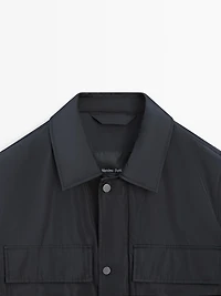 Water-repellent overshirt with pockets