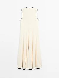 Flounce dress with contrast trims