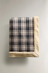 CHECK FAUX FUR BLANKET