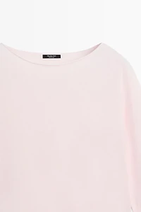 Cotton blend knit cape sweater