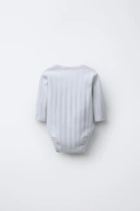 0-6 MONTHS/ THREE-PACK OF LONG-SLEEVE BODYSUITS KIMONO COLLAR