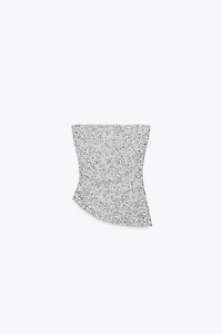 SEQUIN BANDEAU TOP