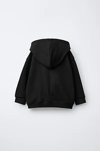 BASIC TEXT ZIP-UP SWEATSHIRT