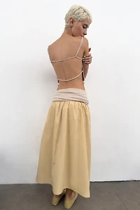 FRINGE BUTTON CROP TOP
