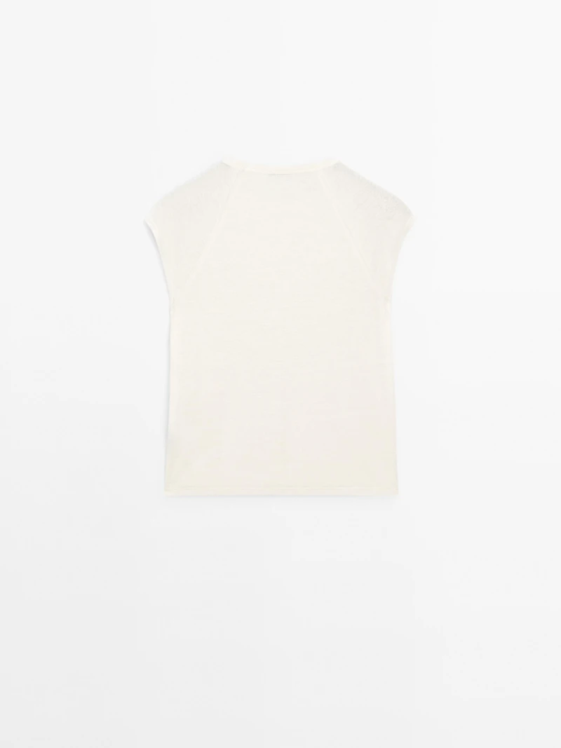 100% linen lightweight ribbed T-shirt