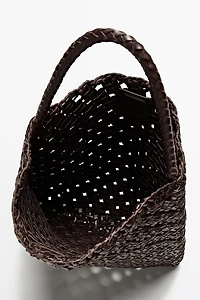 Sac moyen tressé en cuir nappa