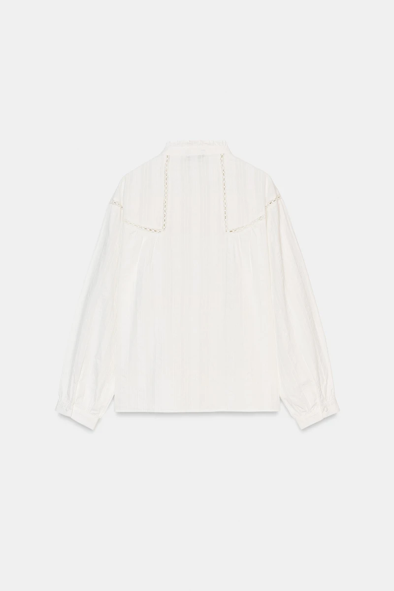 LACE AND PINTUCK SHIRT