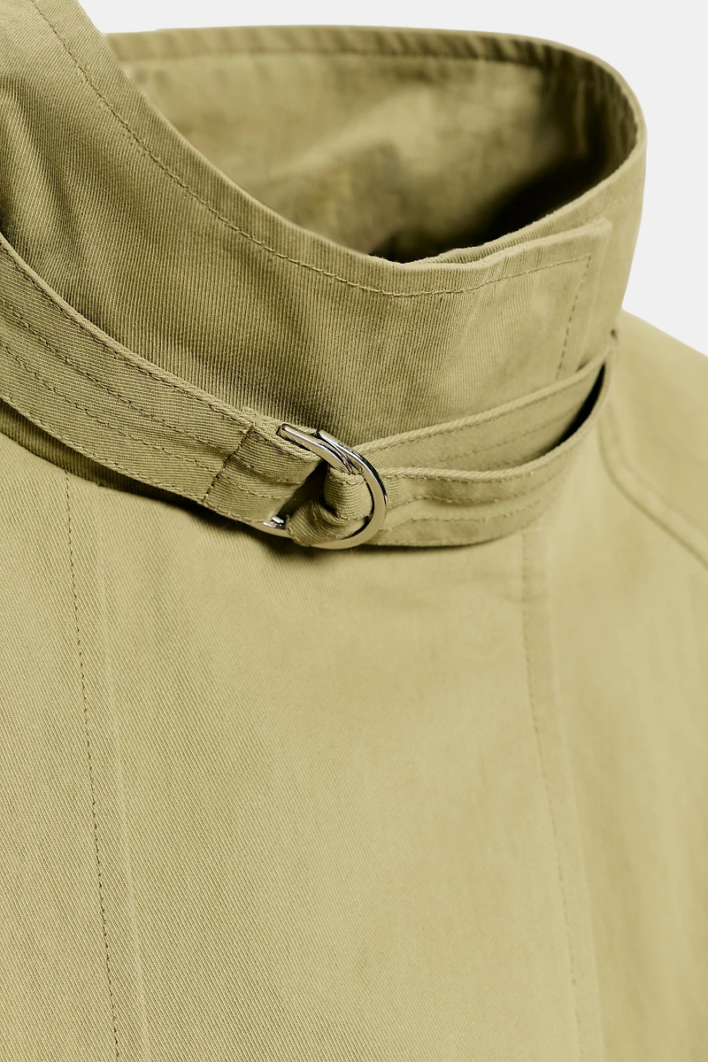 HIGH COLLAR BELTED JACKET