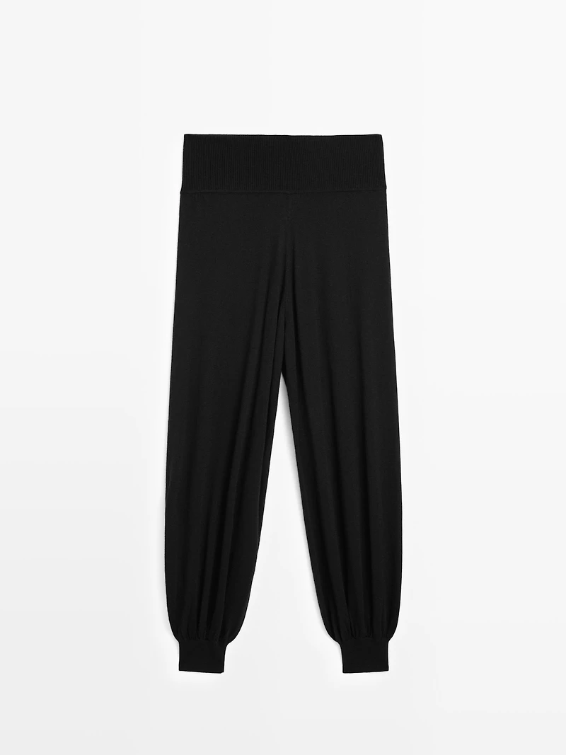 Pantalon bouffant laine en maille