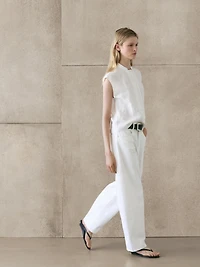 100% linen flowing shirt with button details