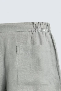 100% LINEN RELAXED FIT SHORTS