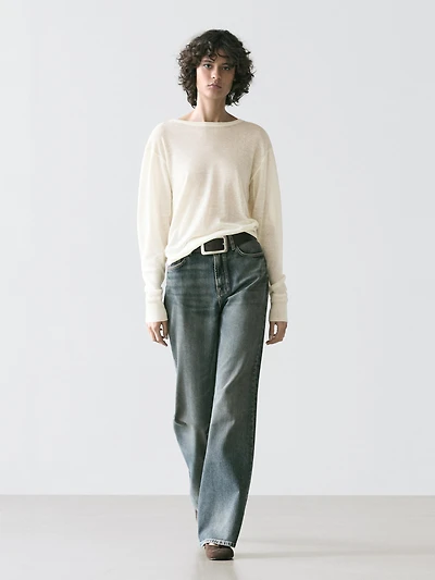 Lightweight wool linen blend T-shirt
