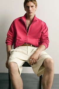 RELAXED FIT ZIP-UP SWEATSHIRT