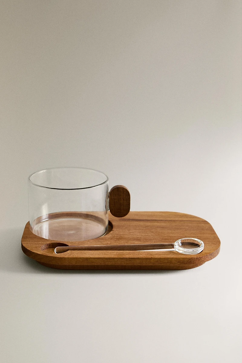 TASSE BOROSILICATE AVEC PLATEAU