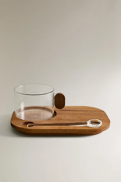 TASSE BOROSILICATE AVEC PLATEAU
