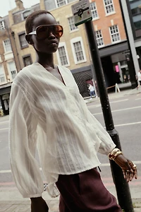 RUSTIC STRIPED BLOUSE