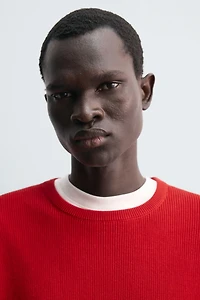 TEXTURED COTTON SWEATER