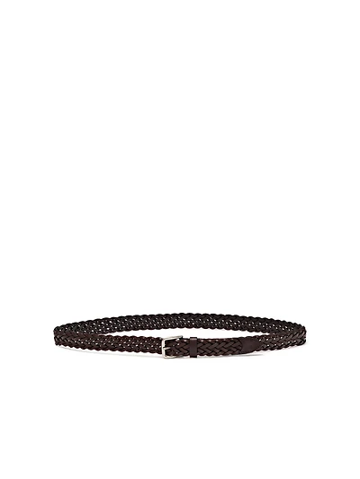 Ceinture tressée en cuir nappa