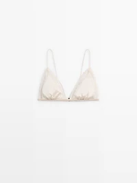 Silk and lace triangle bralette