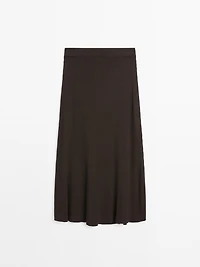 Long ribbed knit skirt