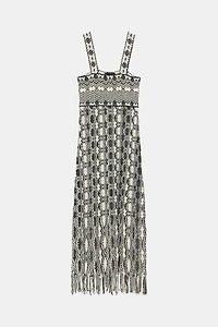 FRINGED KNIT DRESS