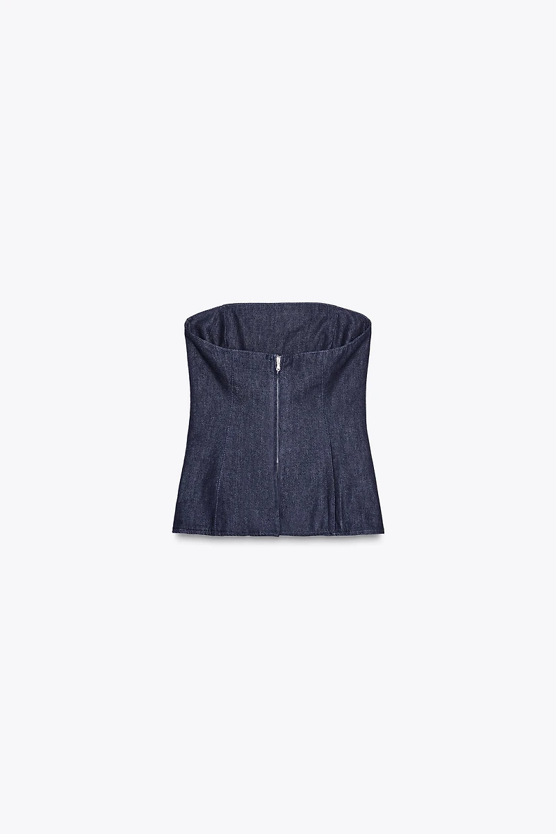 TOP BANDEAU EN JEAN TRF
