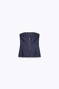 TOP BANDEAU EN JEAN TRF