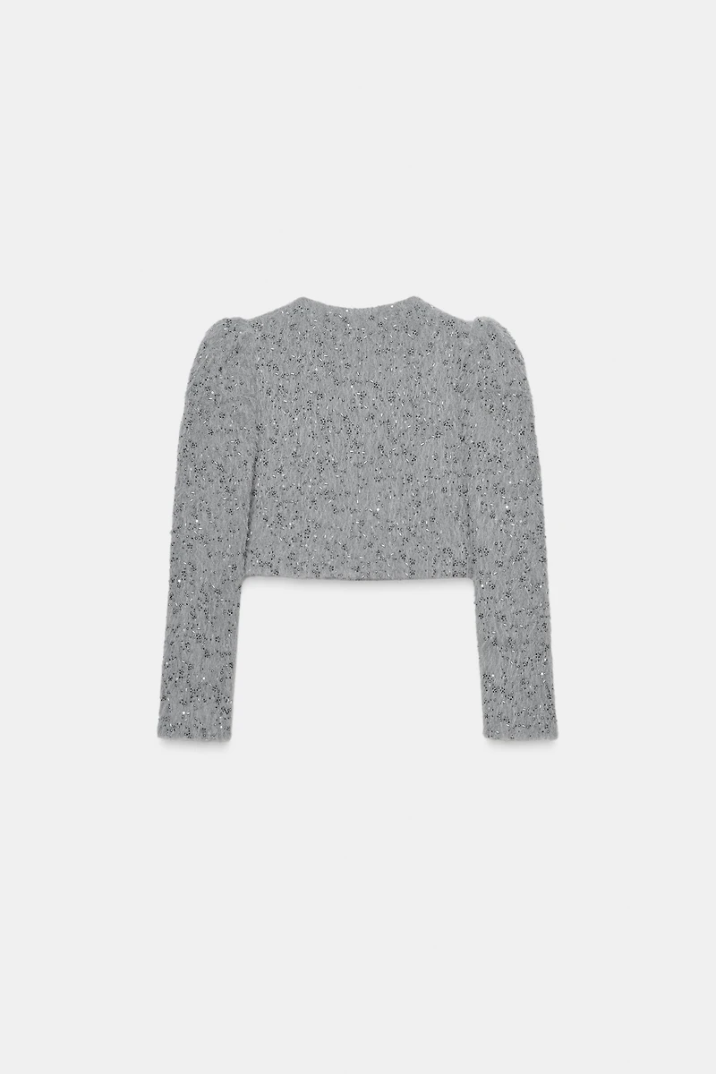 FAUX FUR BEADED JACKET