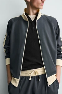 ZIP-UP STRIPED SWEATSHIRT
