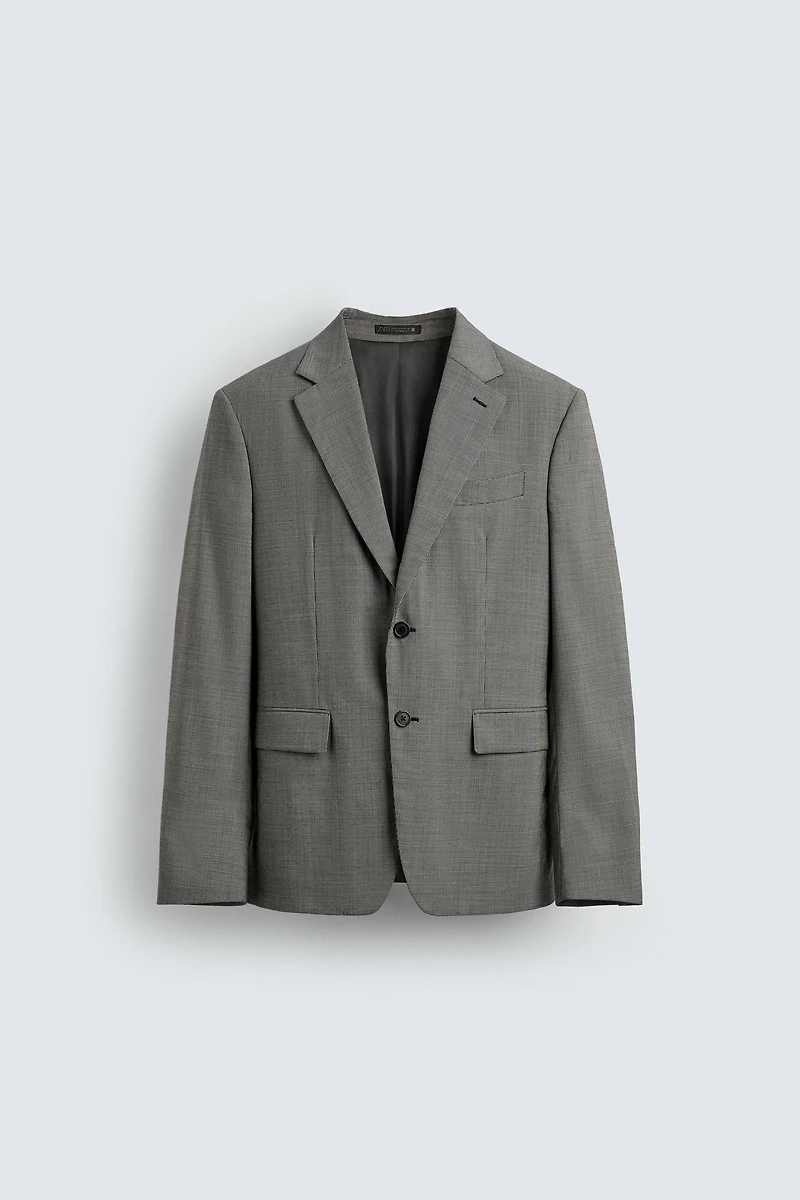 PLAID WOOL BLEND SUIT JACKET