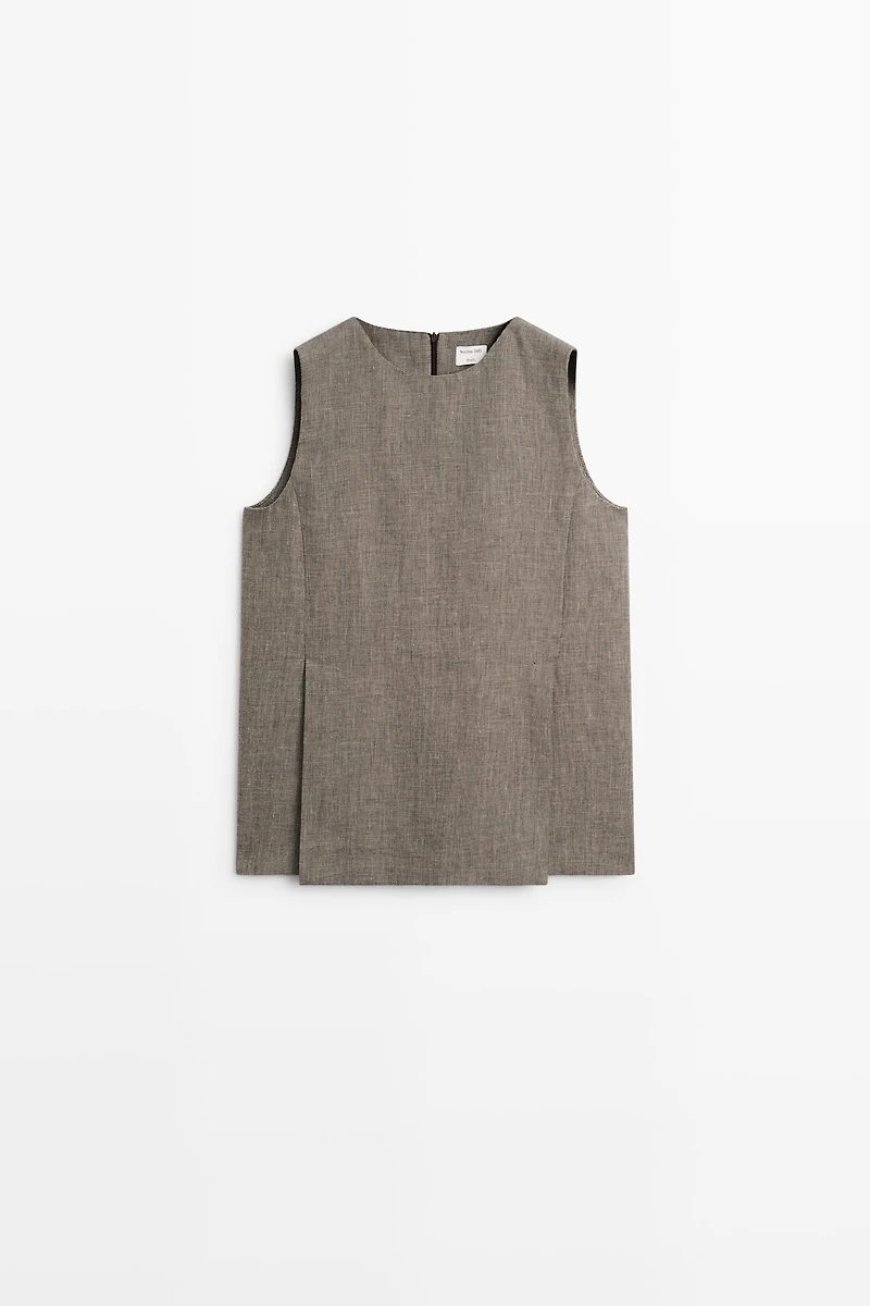 STUDIO textured top with cut-out details