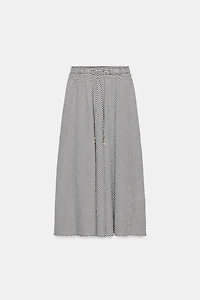 GINGHAM CHECK MIDI SKIRT