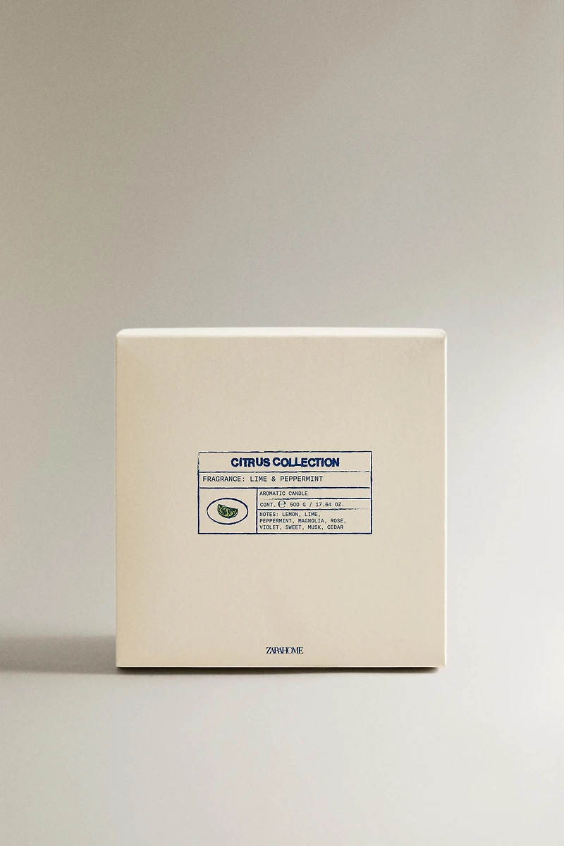 (500 G) LIME & PEPPERMINT SCENTED CANDLE
