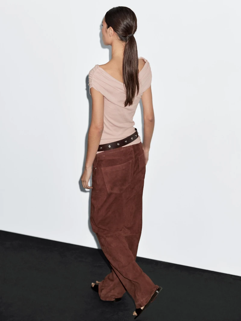 100% cotton surplice boat neck top