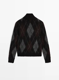 Wool and alpaca argyle cardigan