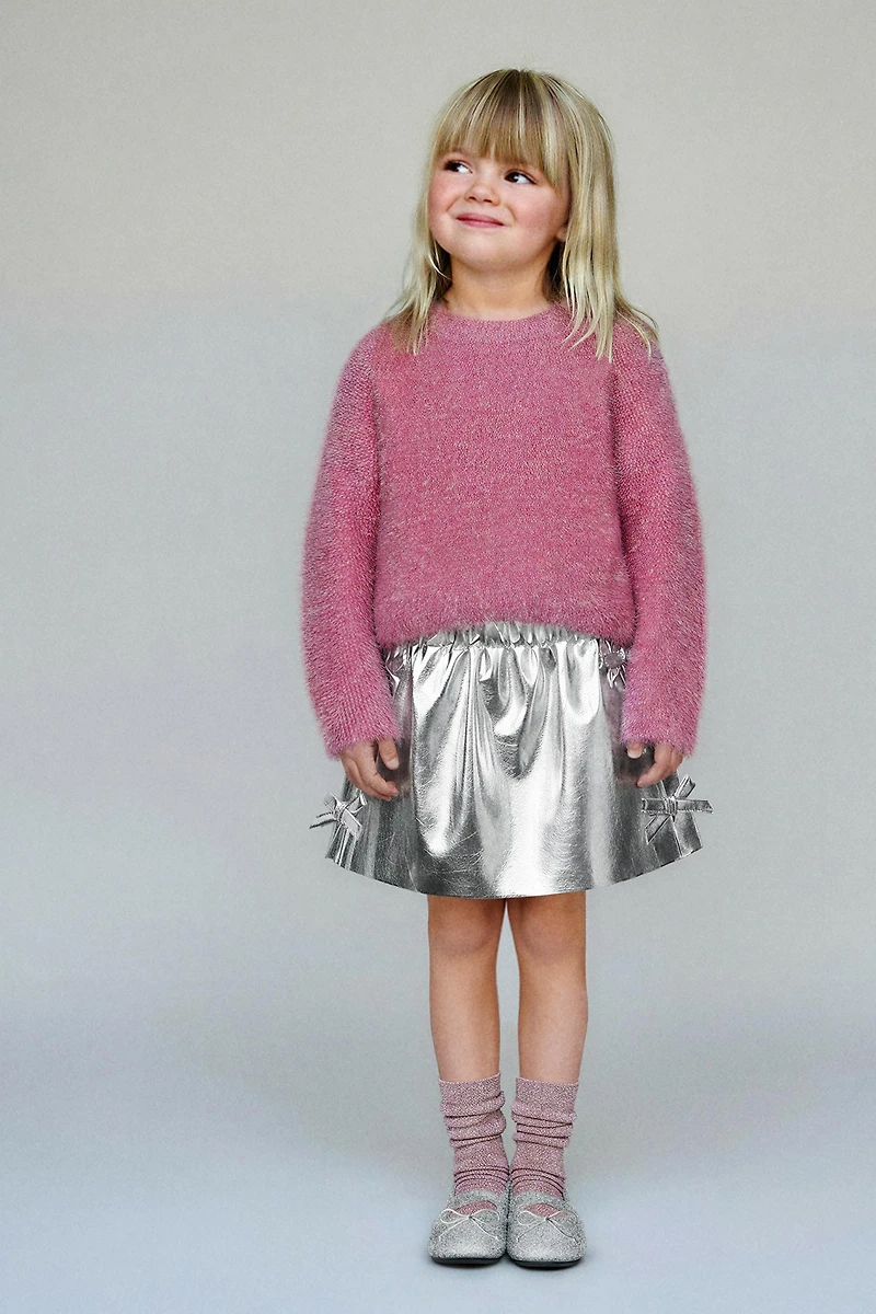 JUPE MÉTALLISÉE AVEC LACETS