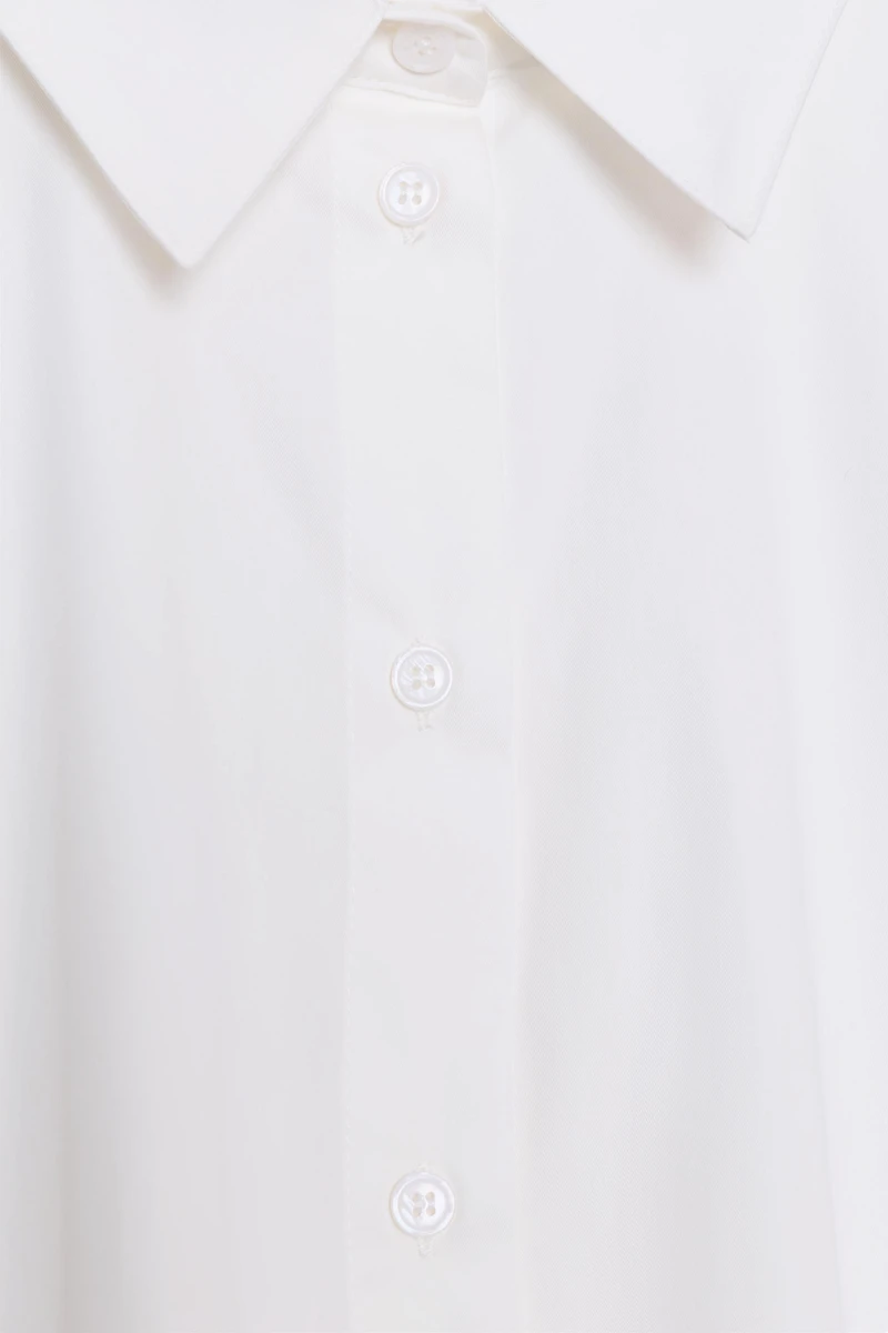 CHEMISE EN POPELINE À MANCHES BOUFFANTES