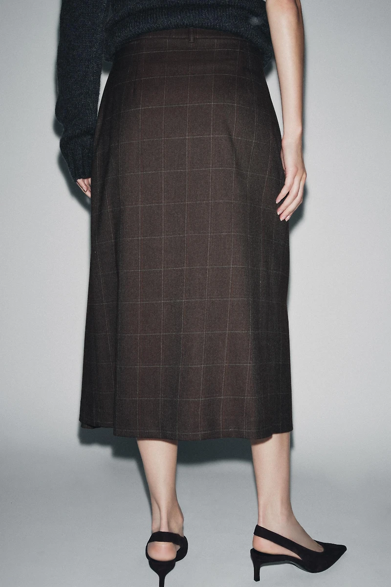 PLAID PLEATED SKIRT ZW COLLECTION