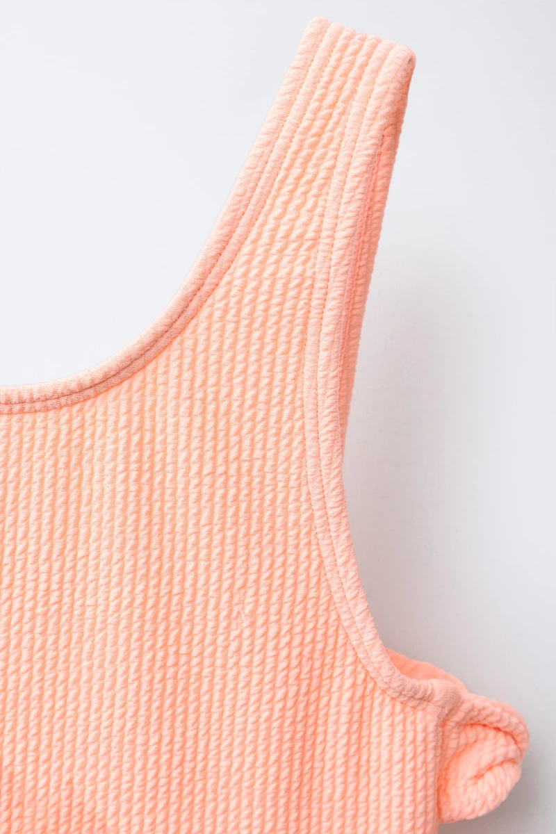 AGES 6-14 / CUT-OUT BOW ONE-PIECE SWIMSUIT