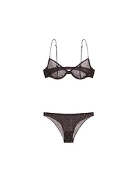 Semi-sheer polka dot bra