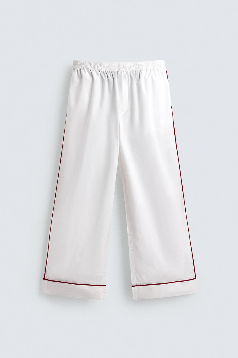 CONTRAST PIPING PAJAMA SET