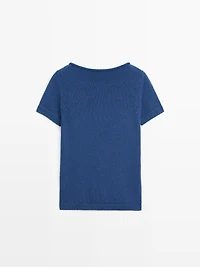 Pull à manches courtes en maille de coton