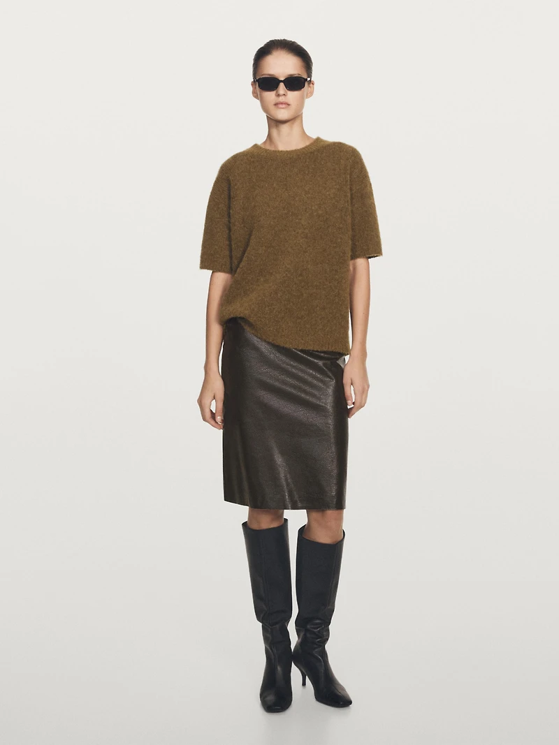 Oversize alpaca and wool knit sweater