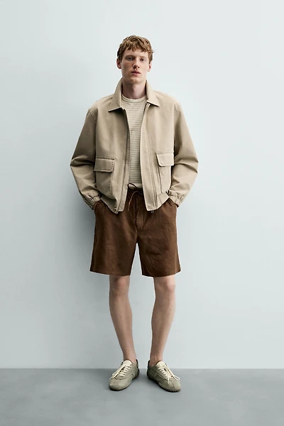 100% LINEN RELAXED FIT SHORTS