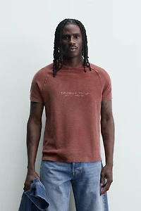 WASHED PRINTED KNIT T-SHIRT