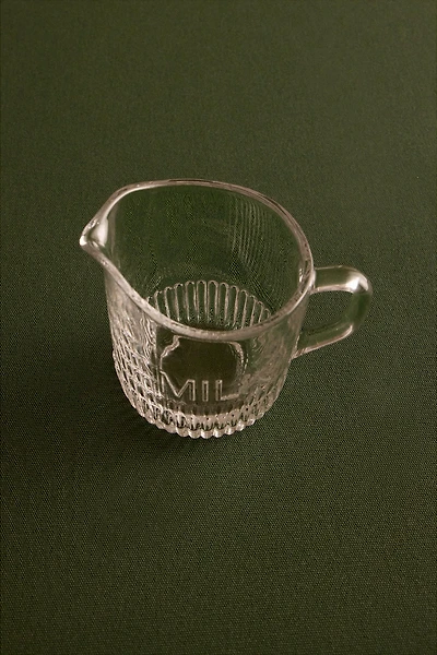 GLASS MILK PITCHER WITH STRIPED BASE