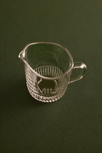 GLASS MILK PITCHER WITH STRIPED BASE
