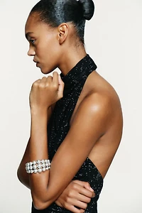 RHINESTONE HALTER TOP