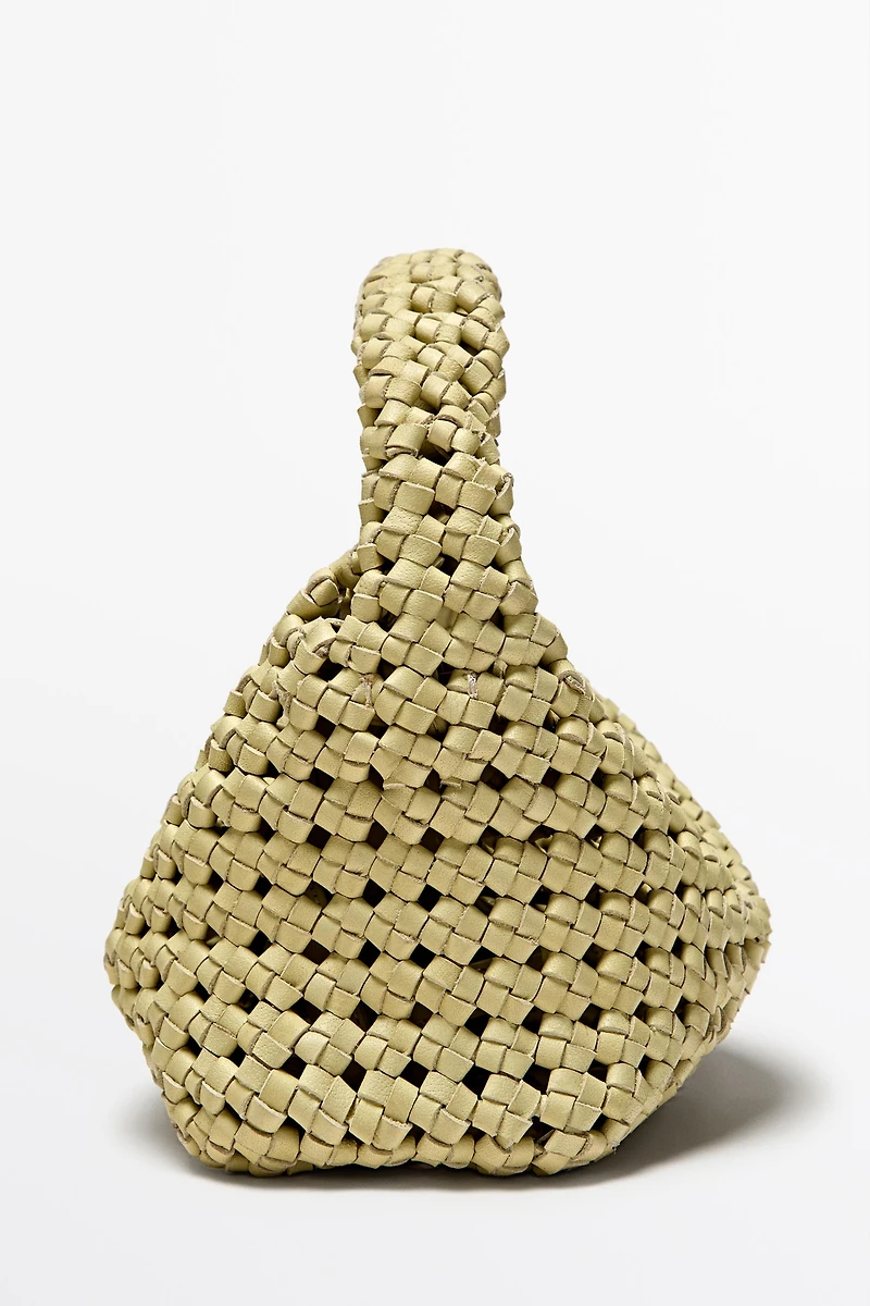 Mini sac en cuir tressé