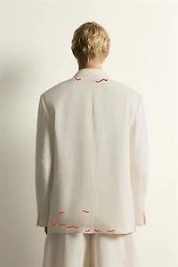 VISCOSE - LINEN DOUBLE-BREASTED BLAZER